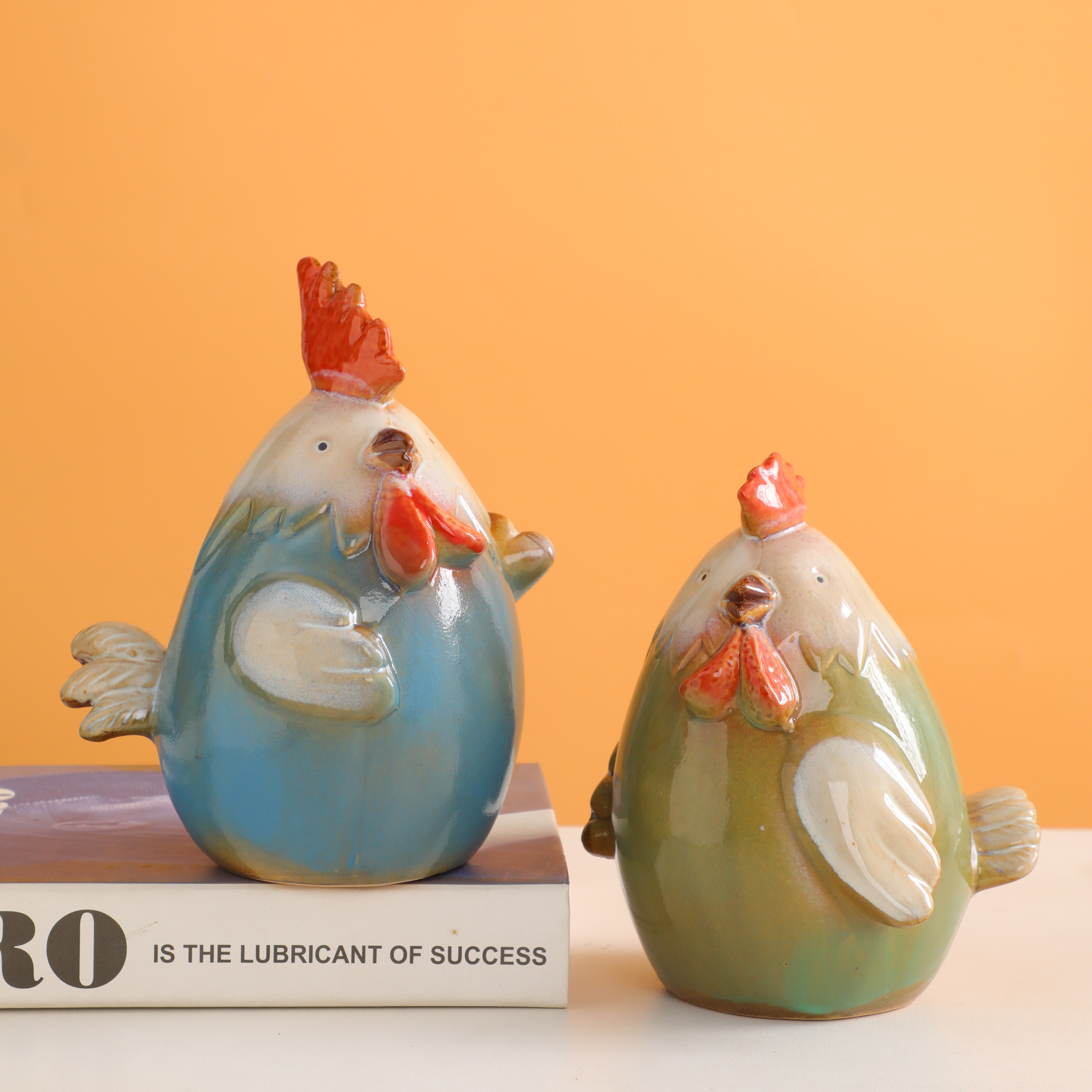 陶瓷小鸡吉祥物公鸡母存钱罐儿童房景德镇家居装饰摆件收纳储物罐