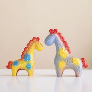 中式彩陶马2026年新款装饰摆件客厅玄关电视柜桌面乔迁新居礼物