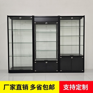 玻璃展示柜透明手办模型陈列柜饰品玻璃门礼品货架烟酒样品古董柜