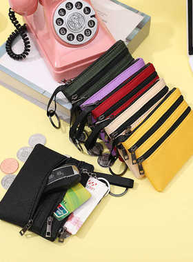 零钱包男款女士钥匙包多层拉链布艺收纳袋简约学生迷你帆布小钱包