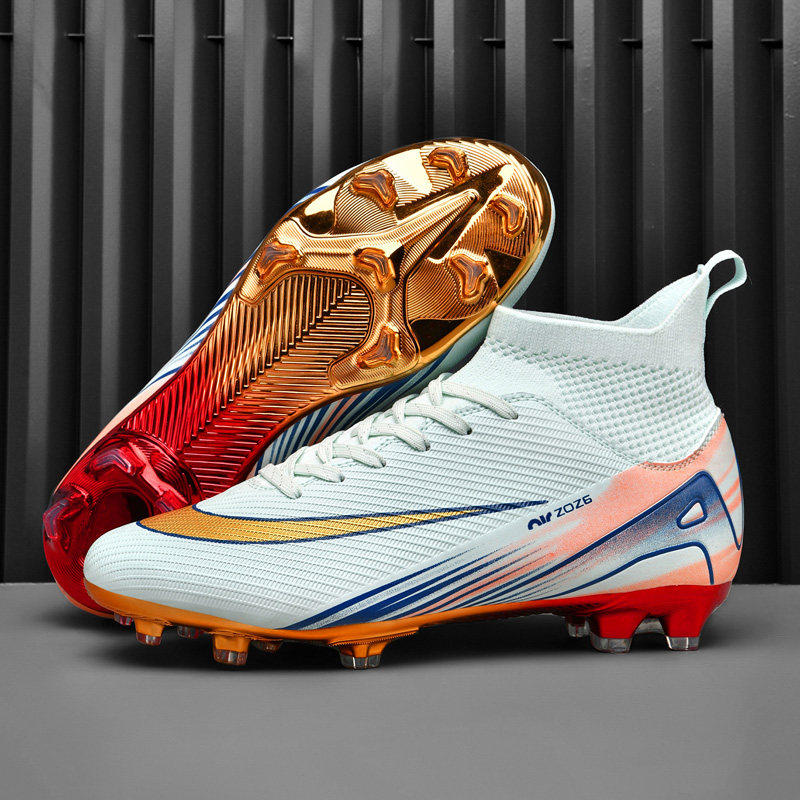 新品C罗儿童足球鞋男童学生长钉AG碎钉TF成人比赛透气训练鞋男女