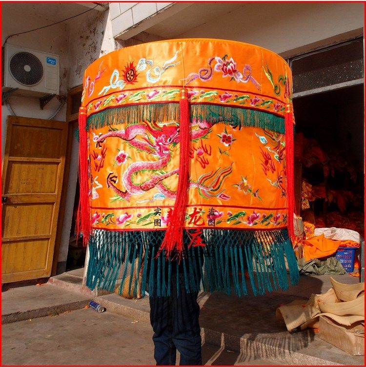 2米五龙宝盖伞黄龙伞华迎请黄罗伞 佛堂装饰刺绣品e1