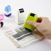 日本PLUS普乐士快递涂码 保护印章覆盖防泄密泄露盖字棒 快递单涂抹信息消除隐私密码 笔保密印章滚轮式 乱码