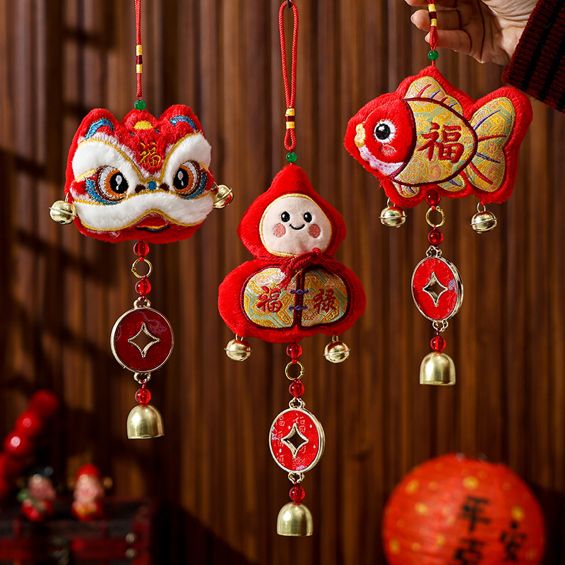 新年吊饰醒狮生肖铃铛挂饰