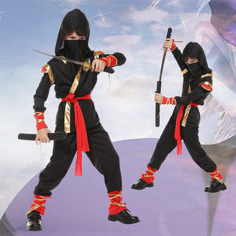 万圣节儿童服装男童演出服大童化妆舞会武士服幼儿园表演忍者装扮