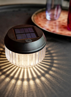 UME太阳能露营小桌灯户外防水小夜灯水晶光效茶几野营照明氛围灯