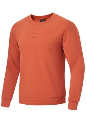 李宁男子卫衣2023冬季新品健身系列加绒保暖套头无帽卫衣AWDT789