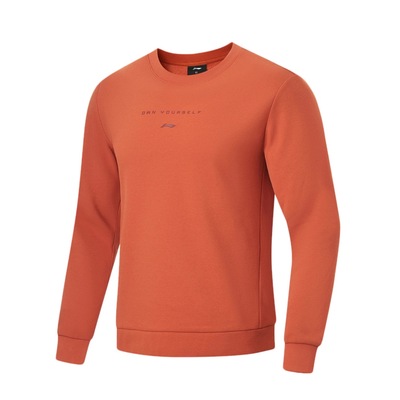 李宁男子卫衣2023冬季新品健身系列加绒保暖套头无帽卫衣AWDT789