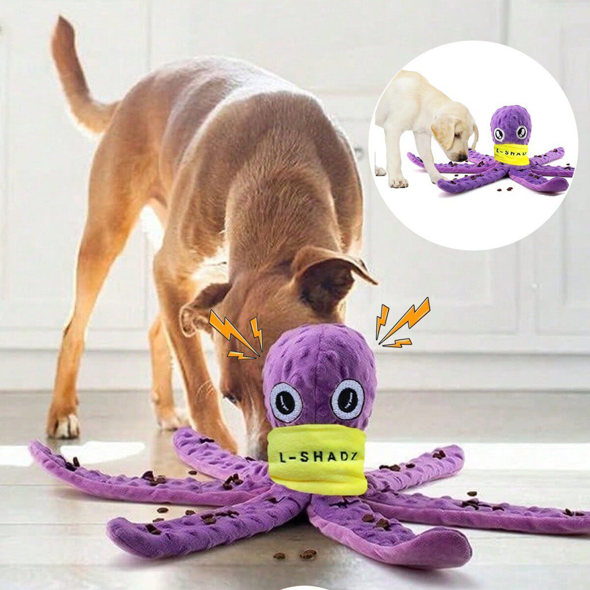 跨境宠物狗犬发声毛绒玩具啃咬洁齿互动玩具可爱八爪鱼章鱼先生