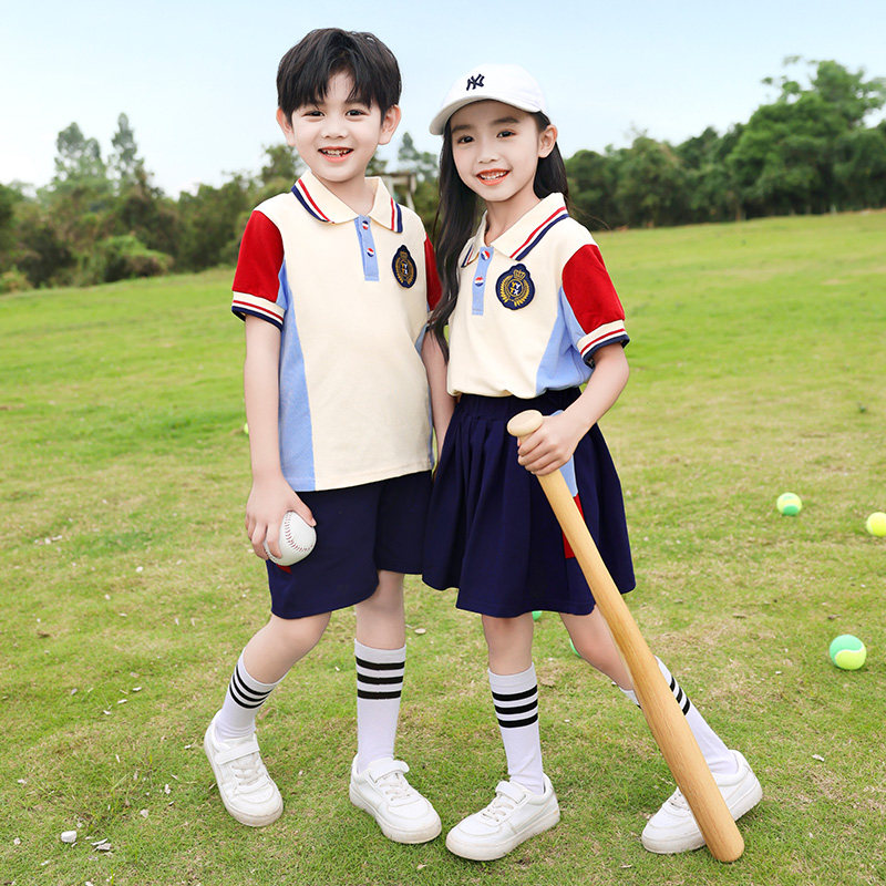 幼儿园园服纯棉短T恤夏季班服表演服装小学生校服儿童毕业拍照服