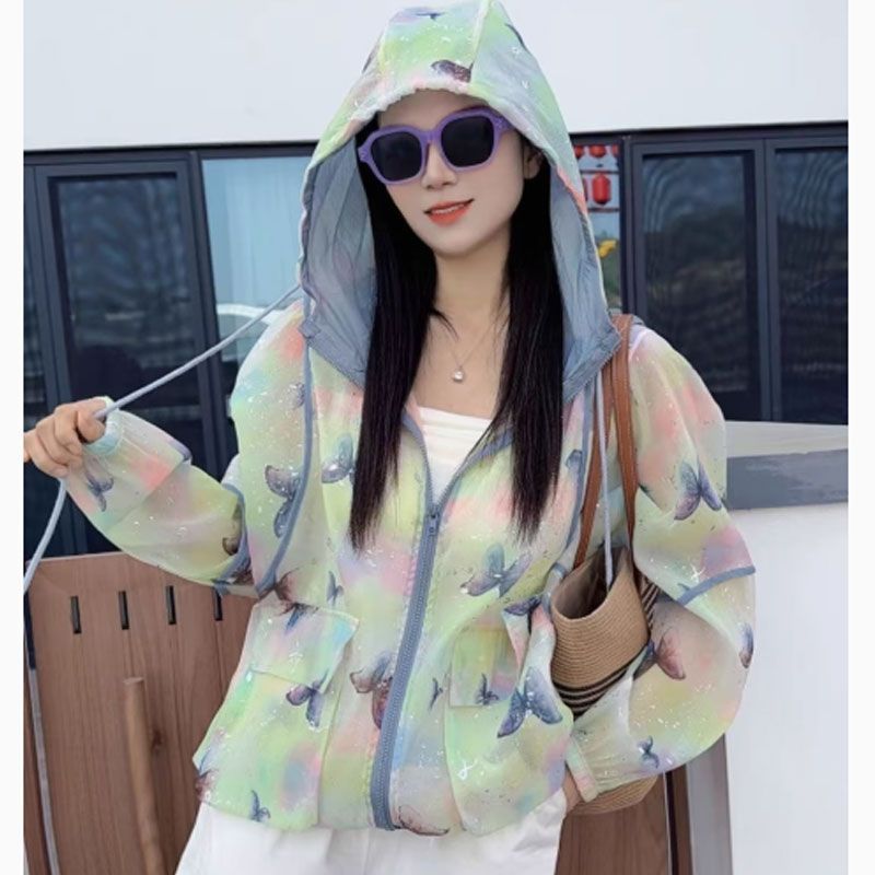 夏季女款透气宽松蝴蝶防晒服