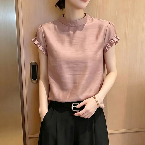 法式洋气短袖衬衫女夏季新款