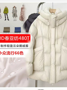轻奢哑光泡芙羽绒服布料20D480T春亚纺382零压感面料高端鹅绒高奢