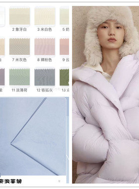 新品冬云朵感羽绒服面料新【15D雅胆尼龙510T】 薄泡芙鹅绒服布料