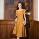 晚礼服女2026新款 高级感轻奢小众高端小个子黄色连衣裙成人礼女孩
