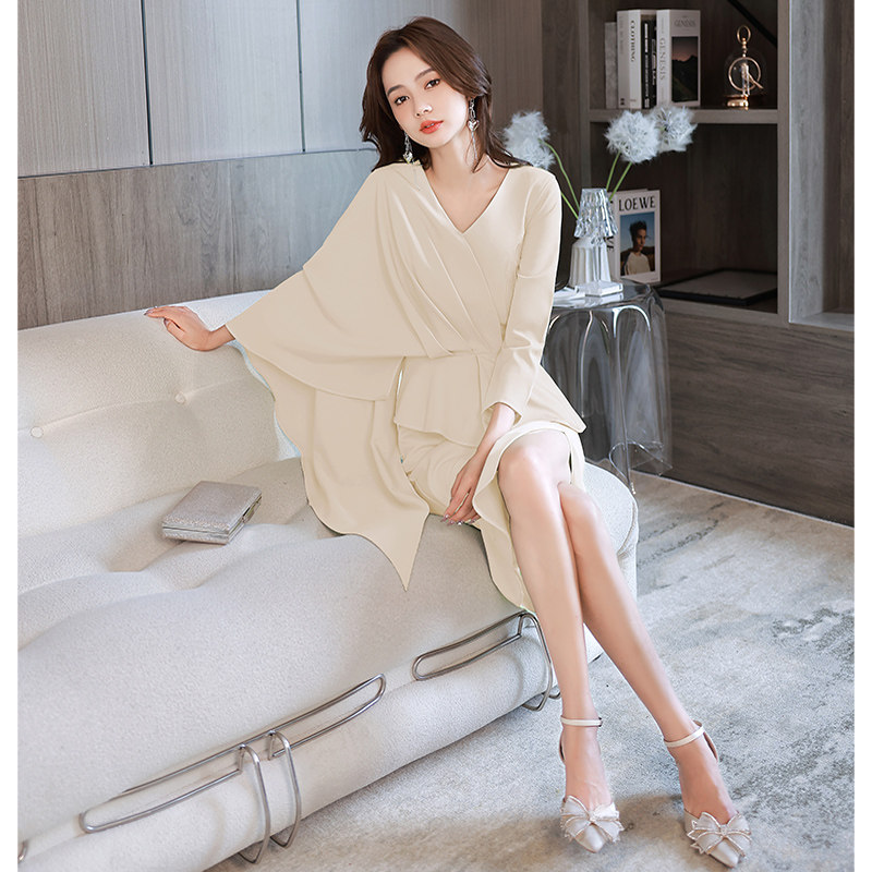 晚礼服裙女宴会气质轻奢小众高端正式场合年会主持人端庄大气晚宴