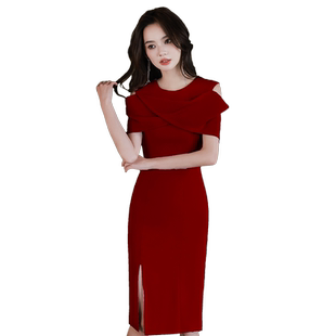 敬酒服新娘高级感红色连衣裙订婚小个子结婚平时可穿绝美晚礼服女