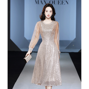 晚礼服女2025新款 宴会气质轻奢小众高端平时可穿高级感订婚连衣裙