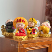 「下一站 饰车载工位桌面树脂摆件礼物 上岸」西游赐福悟空祝福装