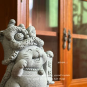 「无聊了 饰摆件礼物 摆一对舞狮招财猫」国潮鱼缸造景桌面工位装