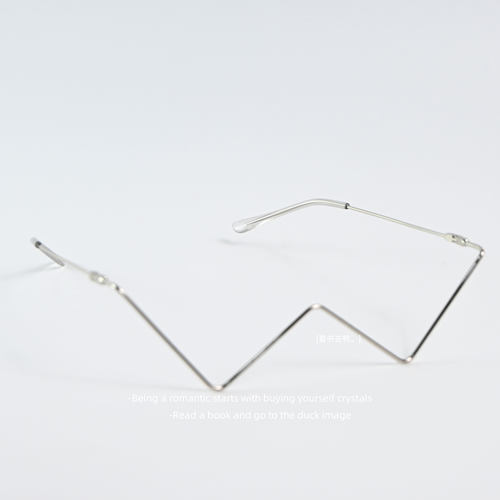 无聊了 戴个V型小铁丝眼镜！半框金属眼镜 无镜片眼镜礼物