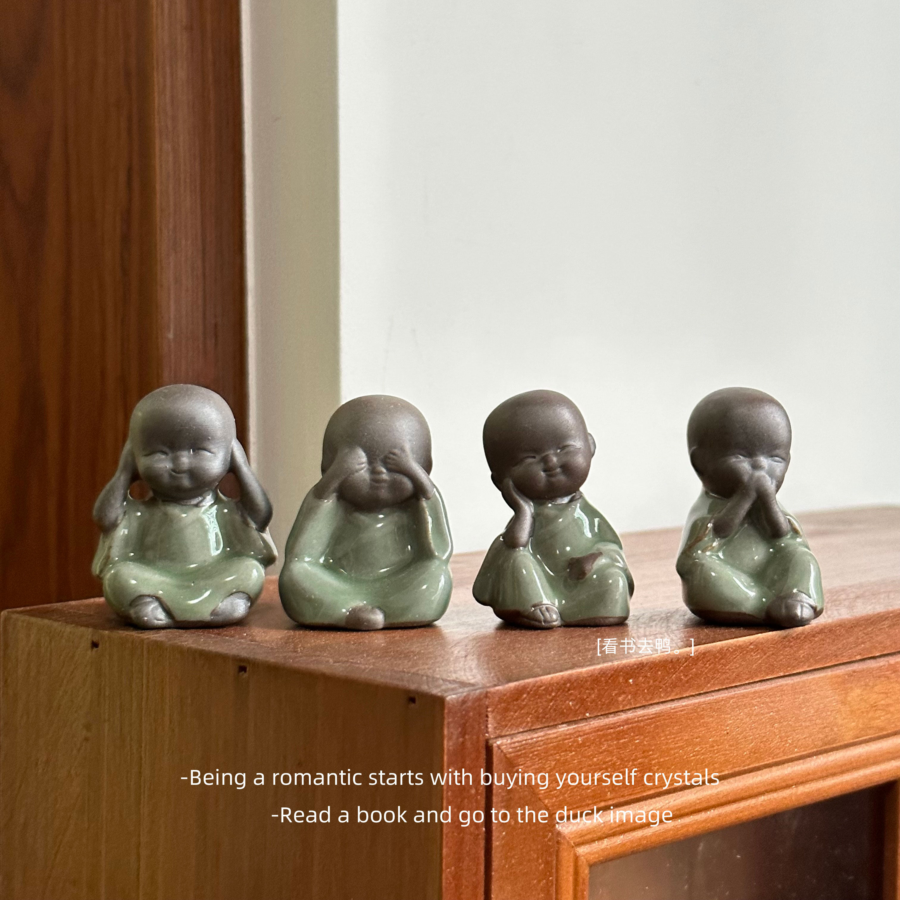 茶宠招财精品禅意三不小和尚摆件