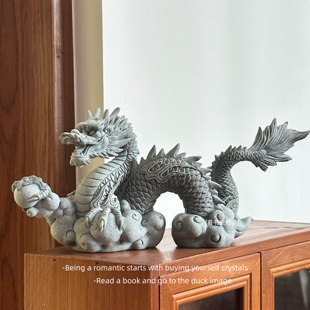 「龙戏珠兮云间游 多财多亿」创意腾龙摆件吉祥好物装饰品礼物