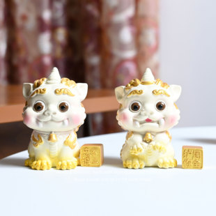 「无聊了 摆只谛听小神兽」国潮招财手工上色彩色桌面摆件礼物