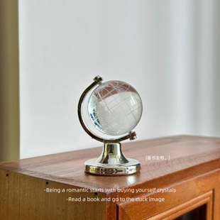 「无聊了 摆个小小的地球仪」迷你水晶地球仪摆件桌面装饰礼物
