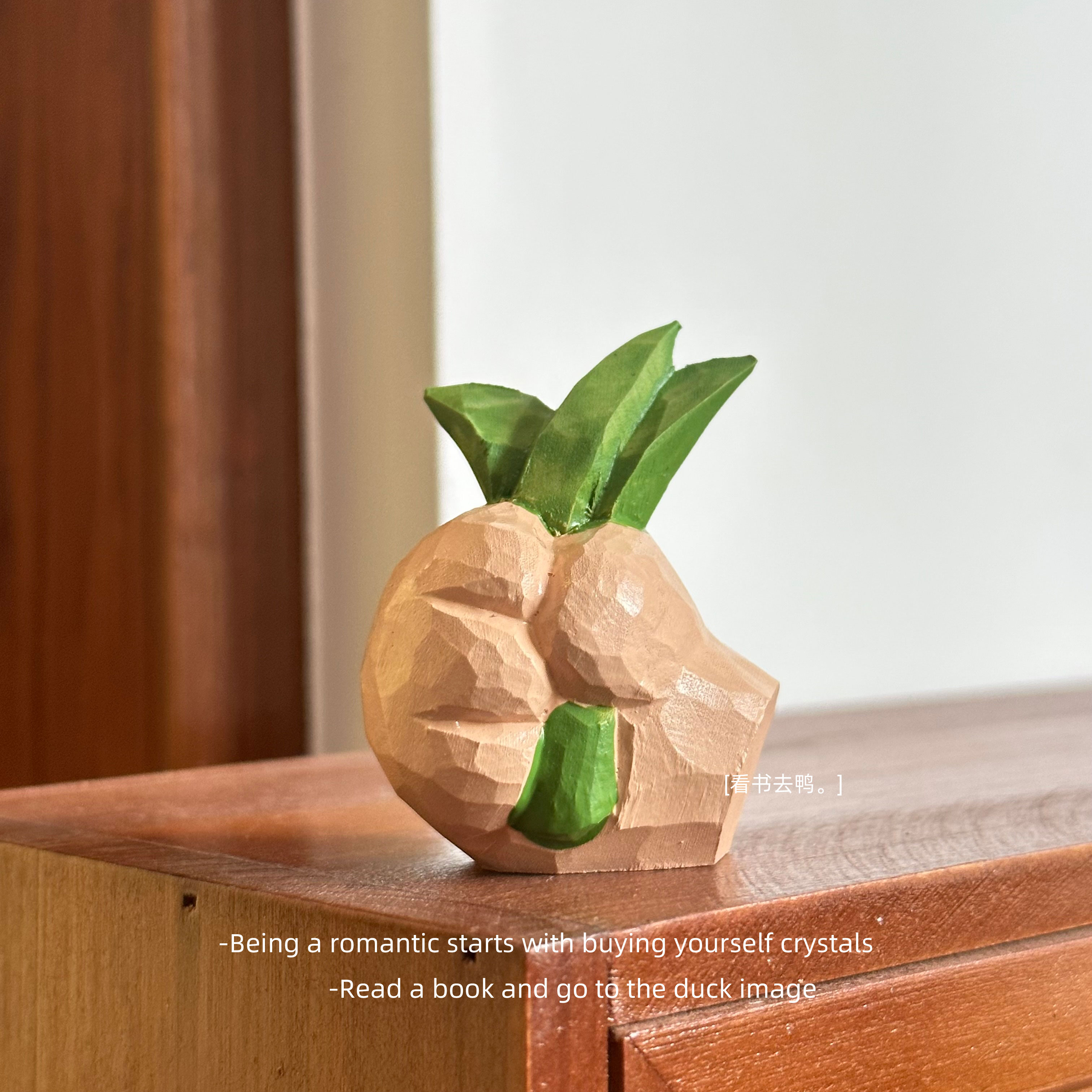 植物木雕创意摆件桌面解压装饰