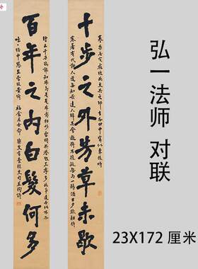 弘一法师李叔S同书法对联名家真迹微喷复制品学习临摹装饰画