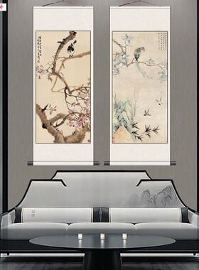 齐白石海棠花名J家花鸟画海棠春睡图风水装饰挂画酒店茶楼装饰礼