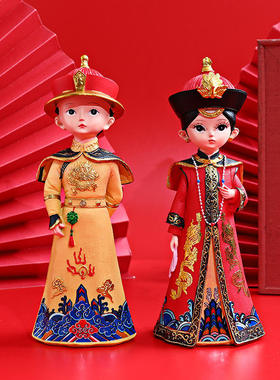 新款复古宫廷风皇上皇后摆件大中