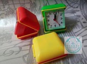 创意便携盒式 闹钟 旅游携带折叠式 可爱时尚 方钟 学生床头钟石英钟