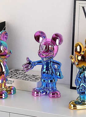 网红卡通米奇摆件入户玄关轻奢家居装饰品迎宾客厅可爱酒柜送礼