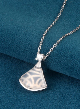 s925纯银古风小裙子玉髓项链女