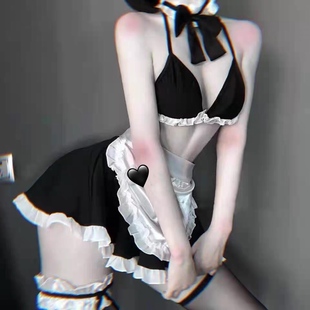 女仆套装 可爱小胸内衣撩汉性感绑带文胸三点式 暗黑女佣 RESIST