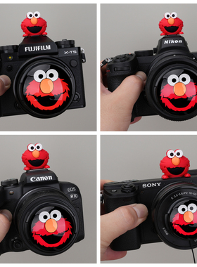 红色芝麻街相机镜头盖热靴适用佳能R50富士XT50尼康Z30索尼ZVE-10