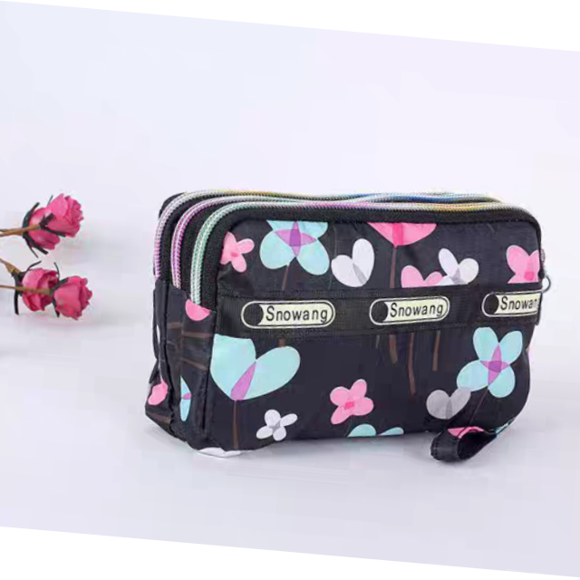 手拿包手抓包布艺女士长款钱包三层拉链尼龙大屏手机包零钱包小包