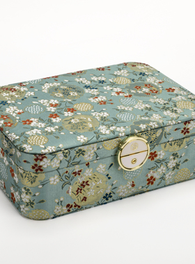 Sofis高档精致锦缎刺绣首饰盒新款首饰收纳盒轻奢礼物项链戒指盒