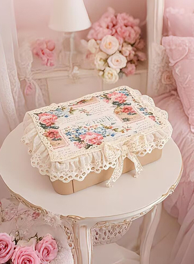 Sofis轻奢高级手工棉麻小香风新款首饰盒黄金收纳盒闺房桌面礼物