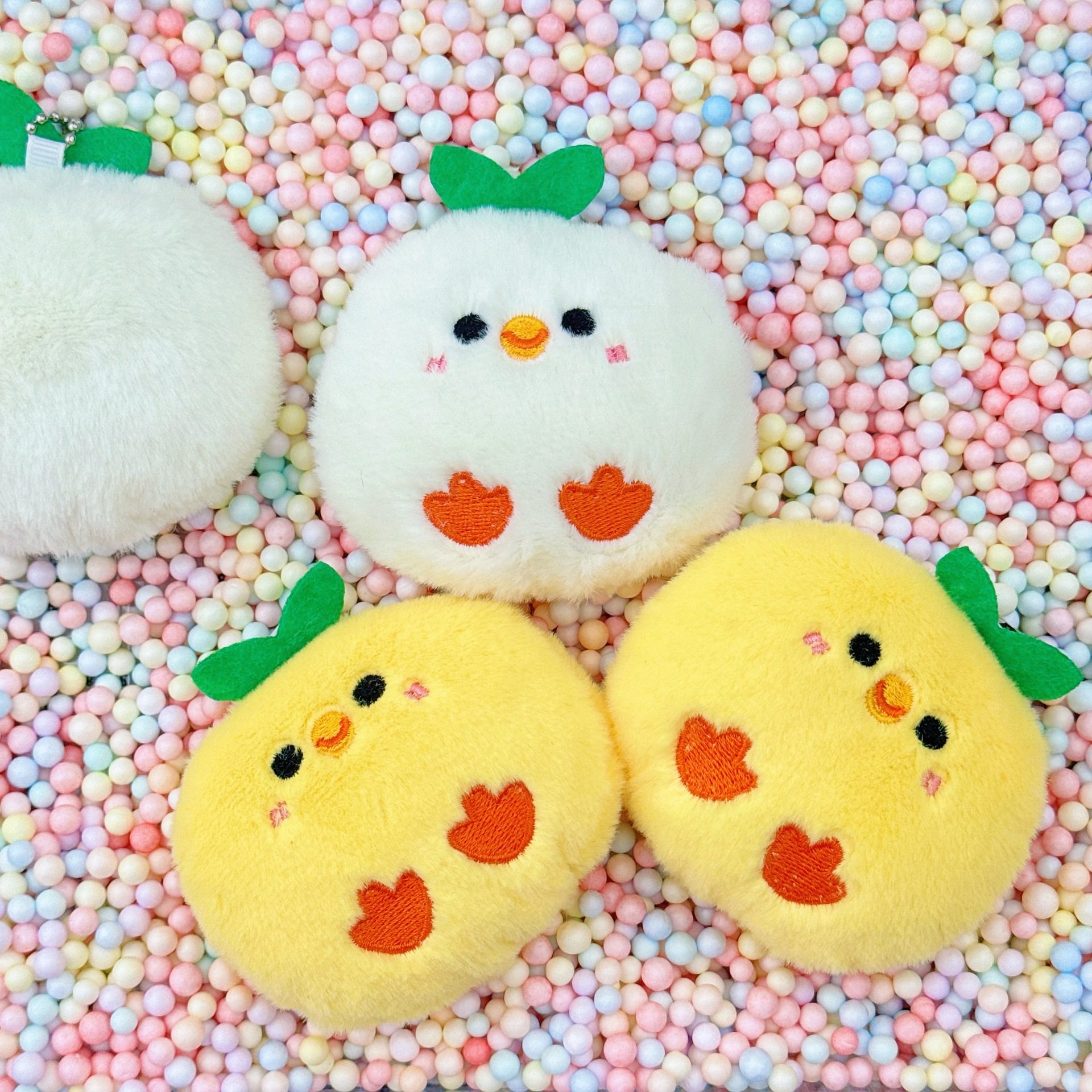 抖音毛绒小鸡玩偶卡通精致钥匙扣可爱男女情侣装饰书包挂件钥匙链