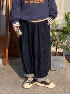 OnePang 姐妹们一直要的宽松牛仔裤女胖mm大码女装显瘦裤子秋冬