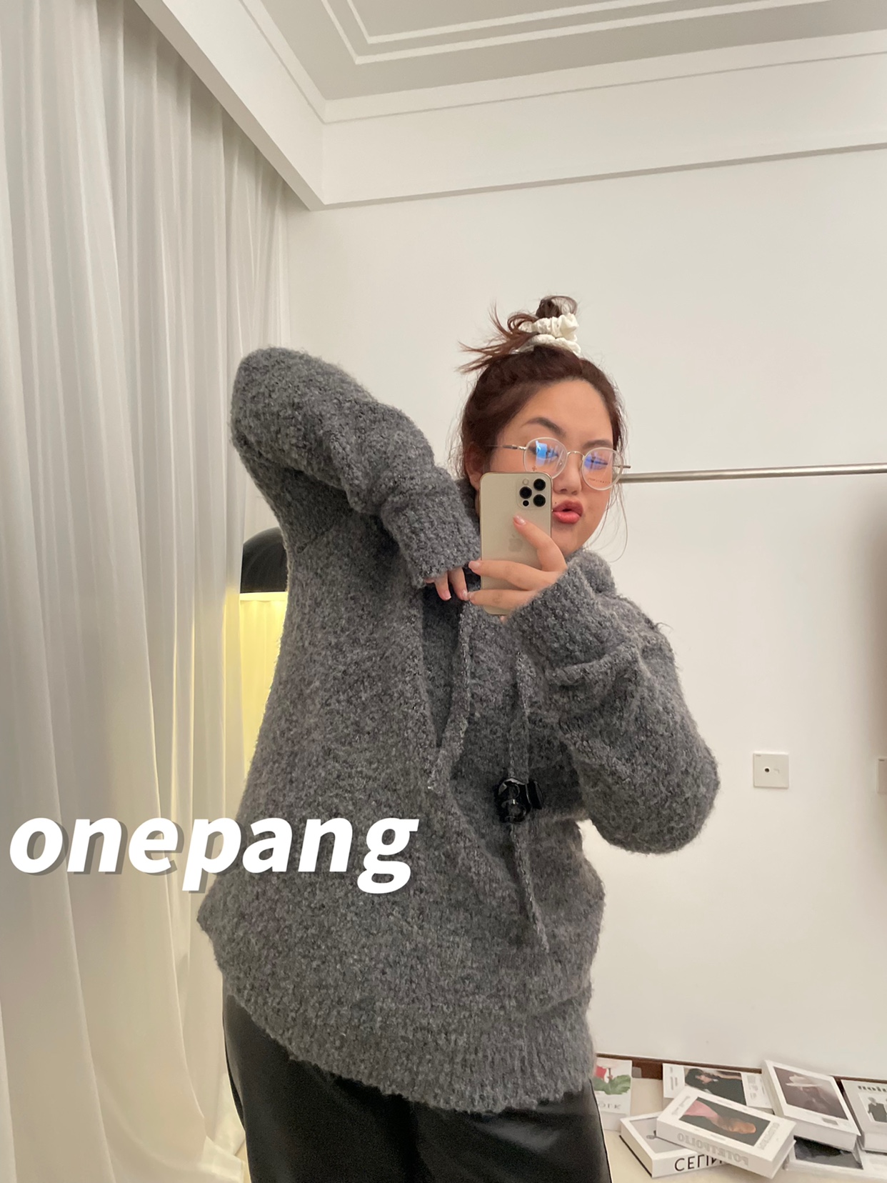 大码毛衣onepang宽松百搭