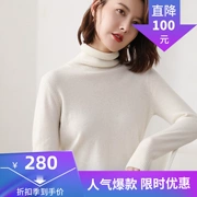 2019 thu đông mới áo len cashmere nữ màu rắn áo len cao cổ áo len nữ rộng rãi áo len hoang dã - Đan Cardigan