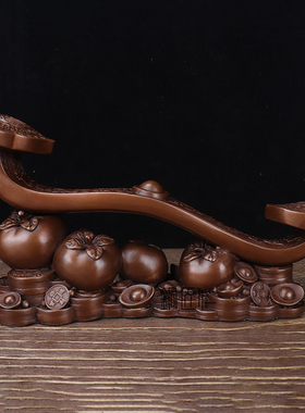 铜匠仁 紫铜摆件铜家居装饰品柿柿如意博古架桌面中式铜器工艺品