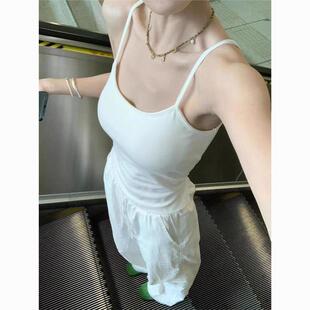 白色吊带背心女内搭带胸垫2026新款 美背文胸一体外穿打底上衣 夏季