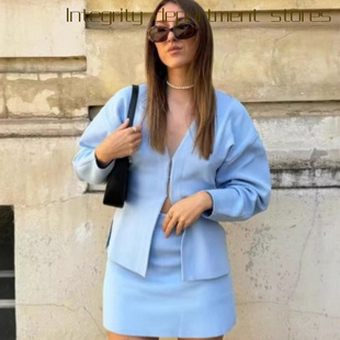 stand loose collar cotton 针织外套 Casual jacket秋冬袖 coat