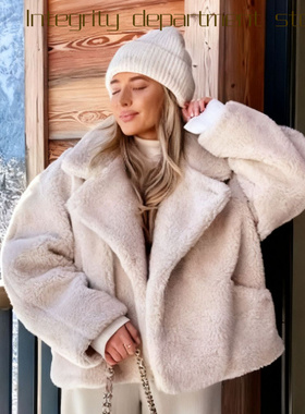 Casual coat, loose stand collar cotton jacket爆款秋冬翻领毛