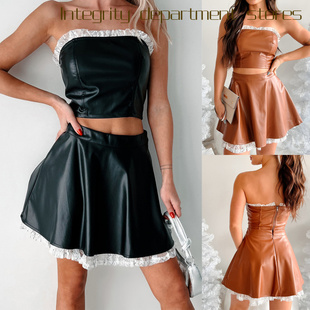 lace vest mesh 花边抹胸露 Sexy dress性感辣妹短款 strapless